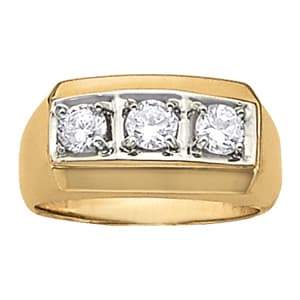Gents Ring 3 Stone — 1/2 CT — View 1