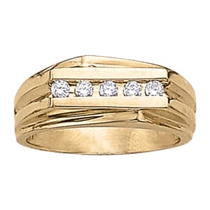 Gents Ring Channel Bands — 1/4 CT — View 1