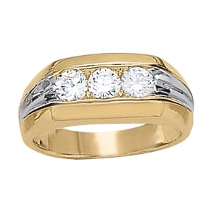 Gents Ring 3 Stone — 1 CT — View 1