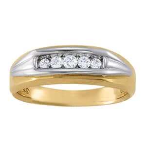 Gents Ring Channel Bands — 1/4 CT — View 1