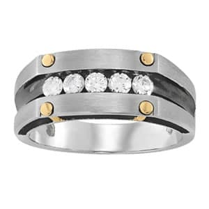 Gents Ring Channel Bands — 1/4 CT — View 1