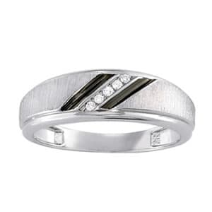 Gents Ring Channel Bands — 1/20 CT — View 1