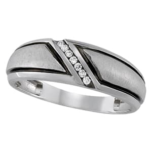 Gents Ring Channel Bands — 1/15 CT — View 1