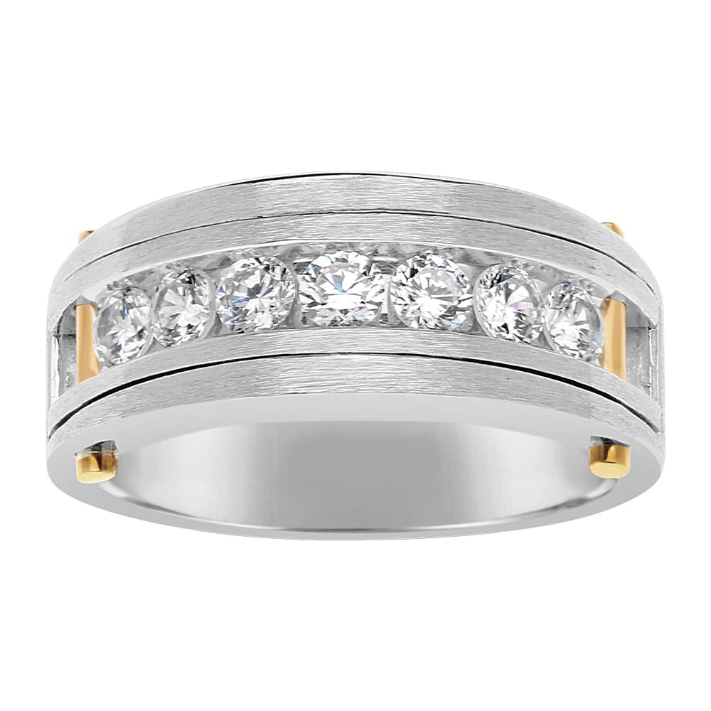 Gents Diamond Wedding Bands — 1 CT — View 1