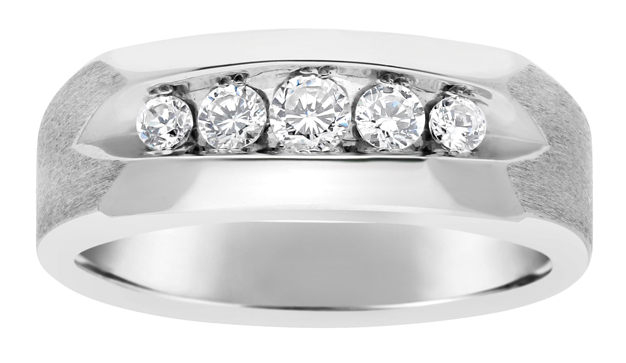 Gents Diamond Wedding Bands — 1 CT — View 1