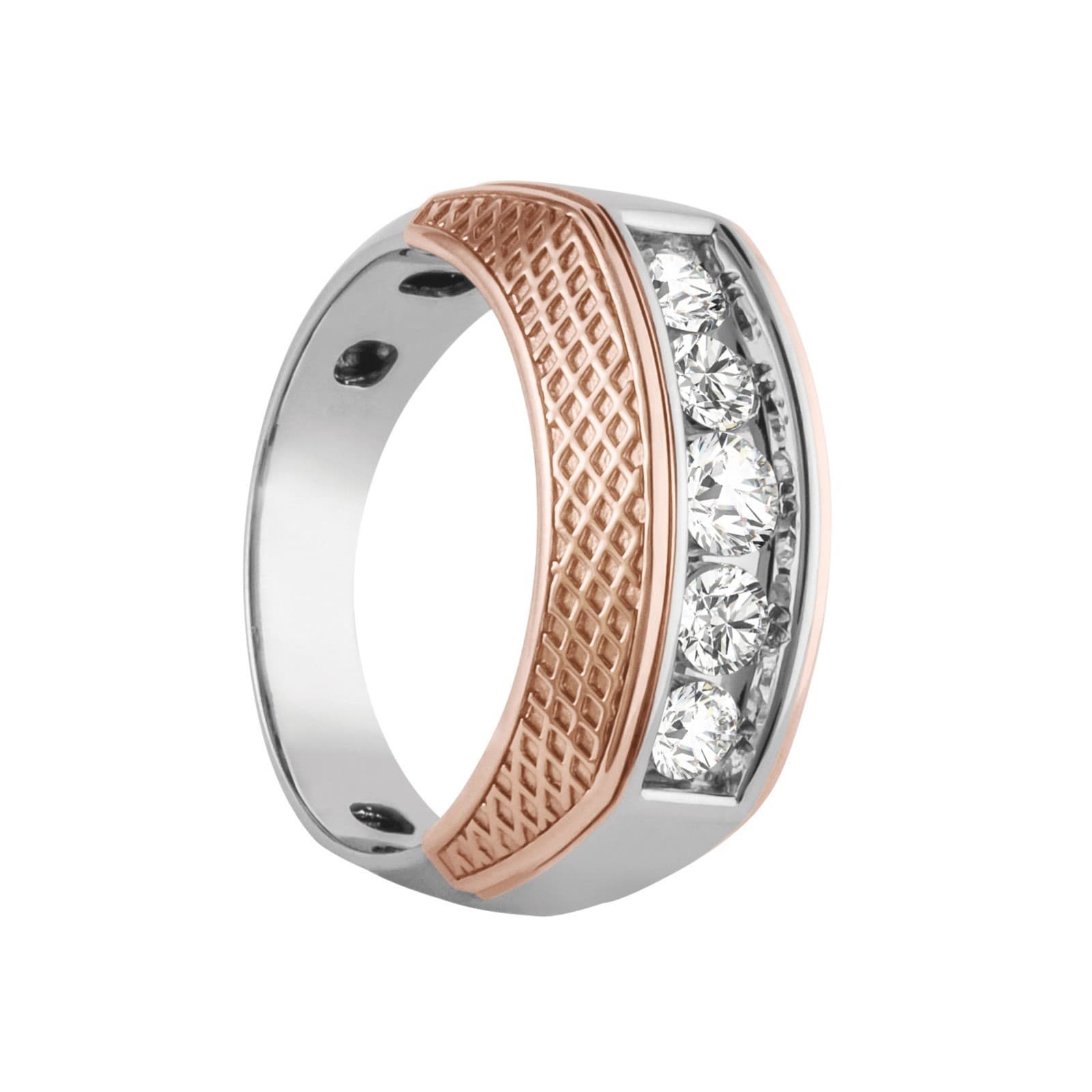 Men's Diamond Wedding Bands (3/4 ct. tw.), Side view in white gold or platinum