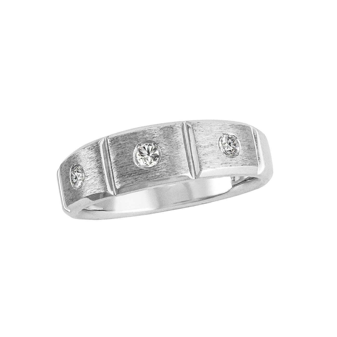 Gents Diamond Band with Soft Satin Finis — View 1