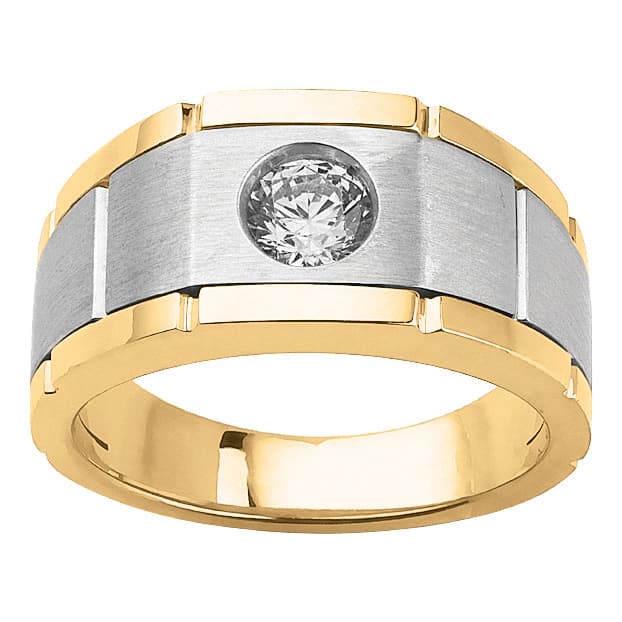 Gents Solitaire Tt Satin Finish Ac — 1/2 CT — View 1