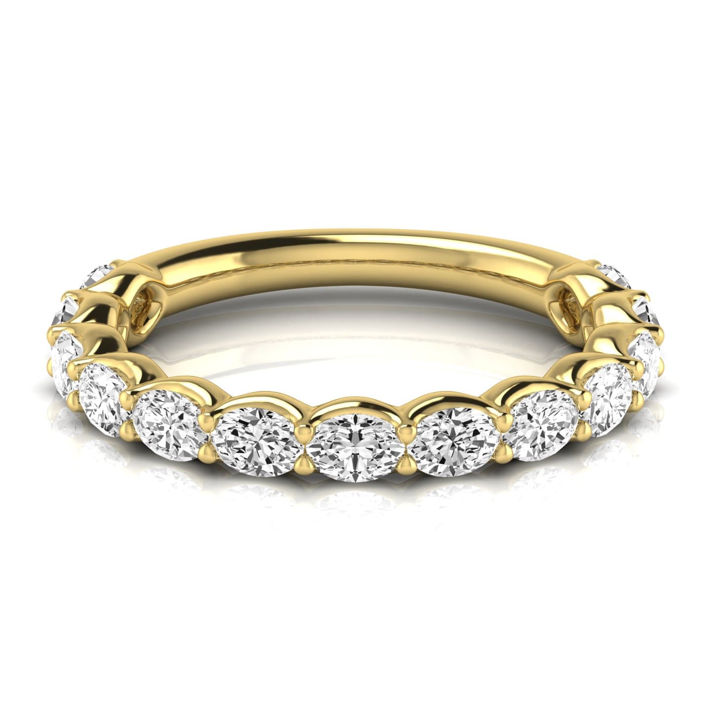 3/4 Spread Oval Diamond Wedding Band (1 2/3 ct. tw.), Side view in yellow gold