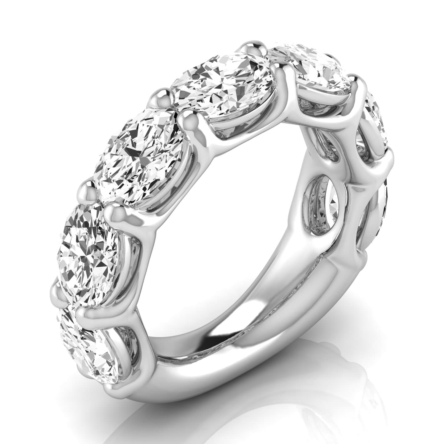 3/4 Spread Oval Diamond Wedding Band — View 1