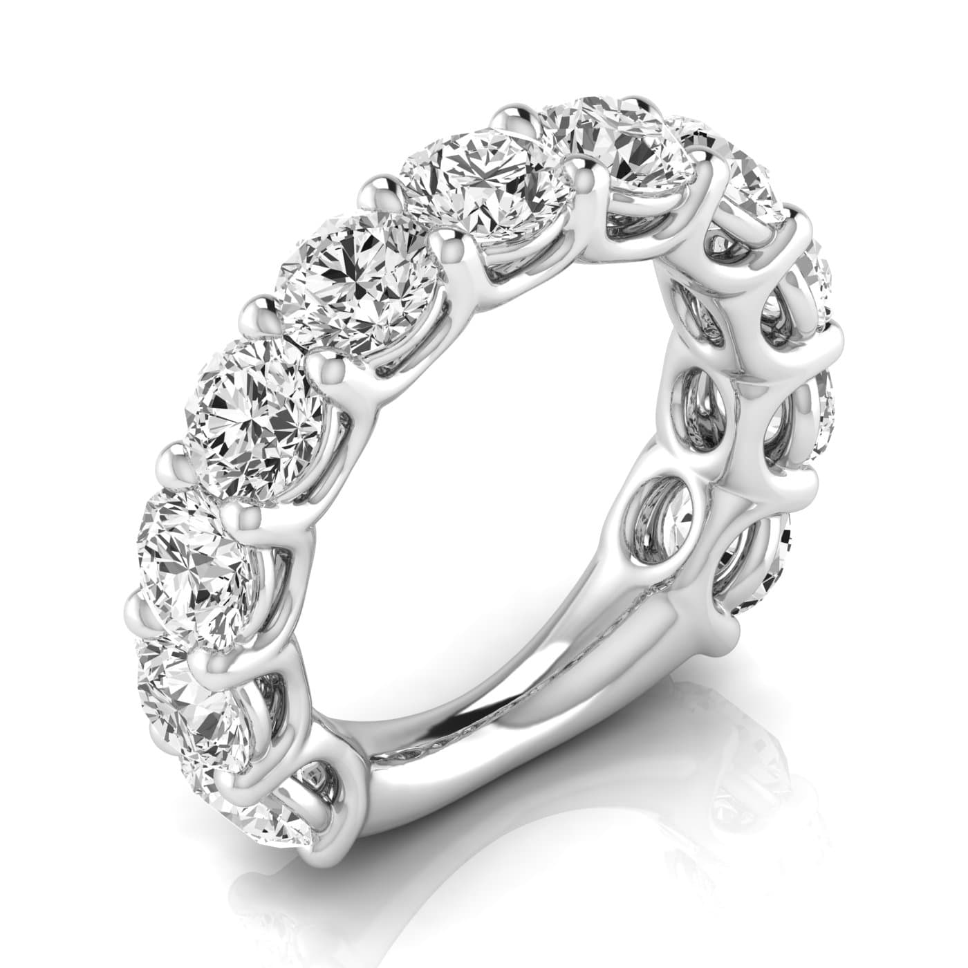 3/4 Spread Round Diamond Wedding Band — View 1