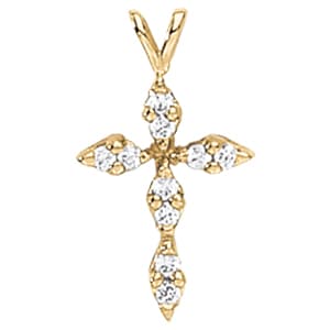 Religious Cross Pendants — White Gold