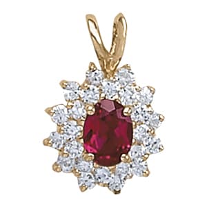 Pendants Color Oval — White Gold