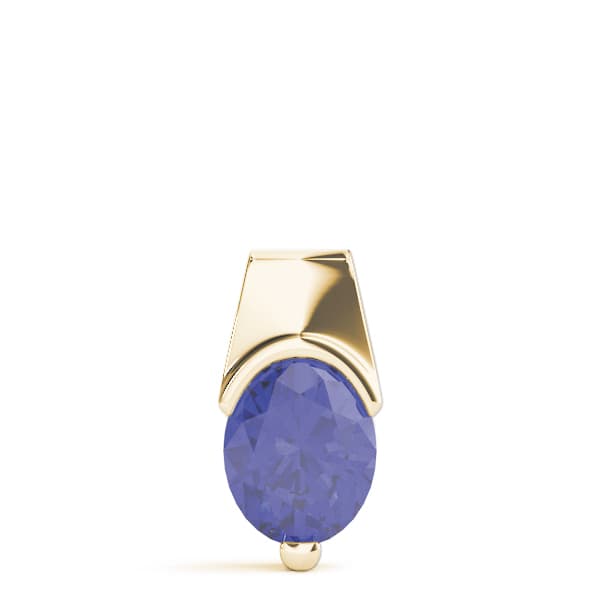 Oval Gemstone Pendant, On hand view in yellow gold