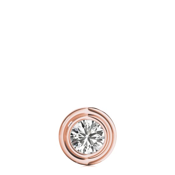 Bezel Set Round Solitaire Pendant (1 ct. tw.), On hand view in rose gold