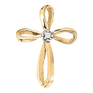 Infinity Cross Pendants — White Gold