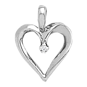 Heart Shaped Pendant — White Gold