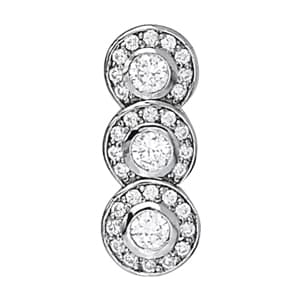 Pendants 3 Stone — White Gold