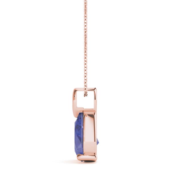 Pear Gemstone Pendant, Side view in rose gold
