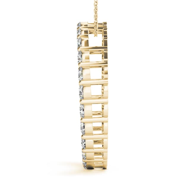 Circle Pendants (2 ct. tw.), Side view in yellow gold
