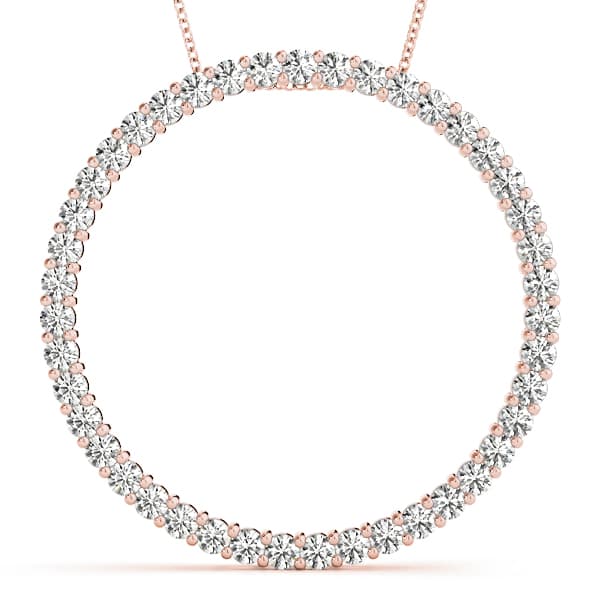 Circle Pendant (3/4 ct. tw.), Front view in rose gold