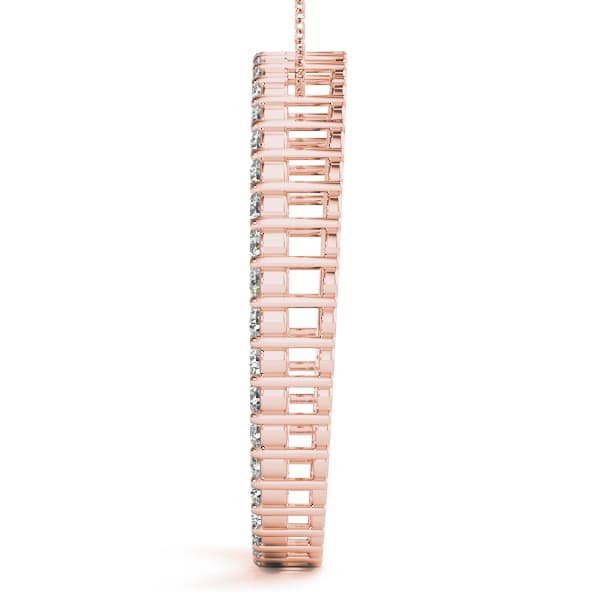 Circle Pendant (3/4 ct. tw.), Side view in rose gold