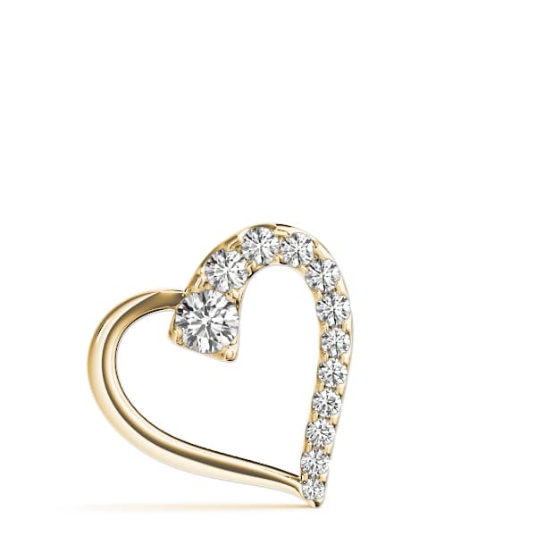 Heart Solitaire Pendant (0.99 ct. tw.), On hand view in yellow gold