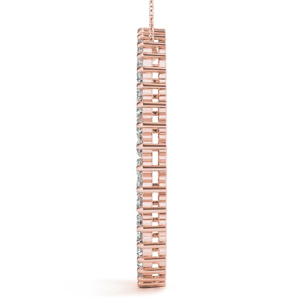 Circle Pendant (2.16 ct. tw.), Side view in rose gold