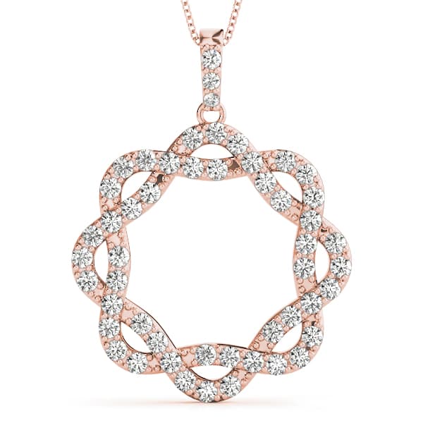 Circle Pendant (1/2 ct. tw.), Front view in rose gold