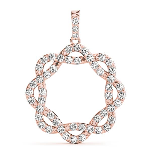 Circle Pendant (1/2 ct. tw.), On hand view in rose gold