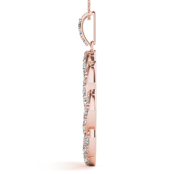 Circle Pendant (1/2 ct. tw.), Side view in rose gold