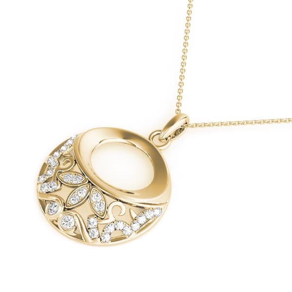 Cluster Fashion Pendant (1/4 ct. tw.), Side view in yellow gold