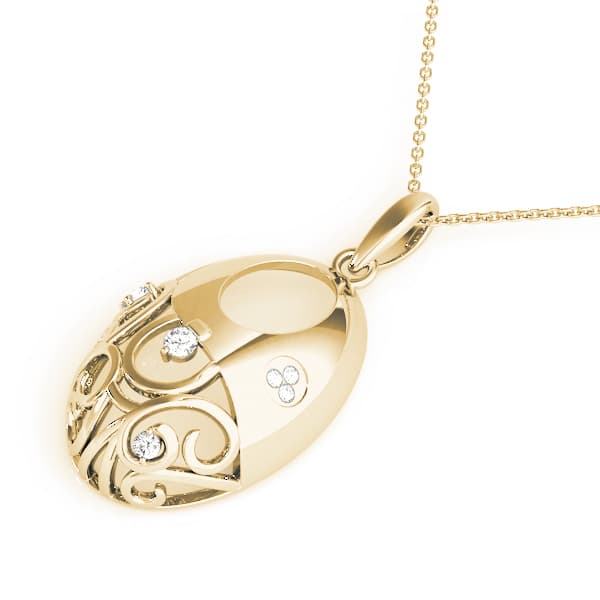 Fashion Pendant (0.15 ct. tw.), Side view in yellow gold