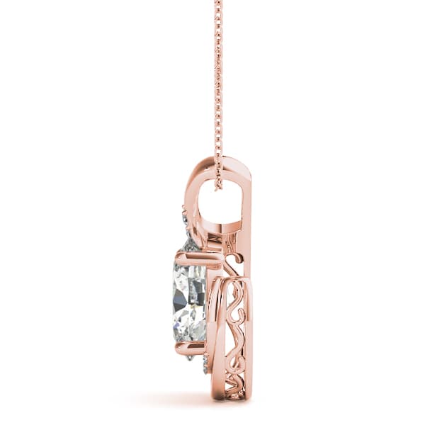 Hook Halo Fashion Pendants (0.09 ct. tw.), Side view in rose gold