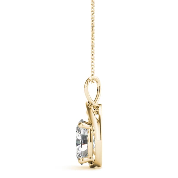 Oval Fashion Pendant (0.04 ct. tw.), Side view in yellow gold