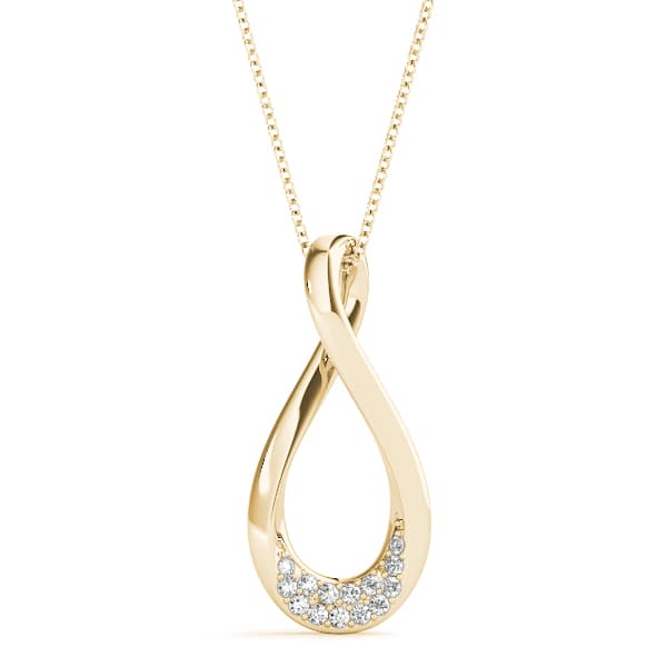 Teardrop Infinity Fashion Pendant (0.08 ct. tw.), Front view in yellow gold
