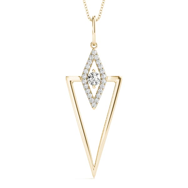 Fashion Pendant (0.21 ct. tw.), Front view in yellow gold