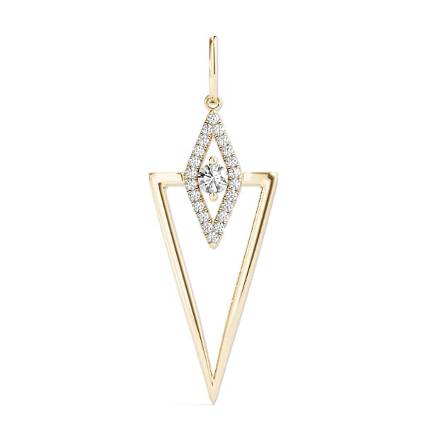 Fashion Pendant (0.21 ct. tw.), On hand view in yellow gold