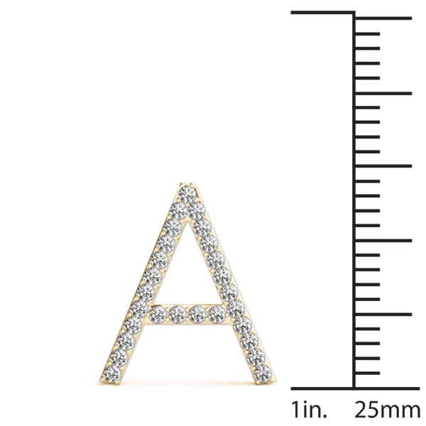 Initial Letter Q Pendants (0.16 ct. tw.), On hand view in yellow gold