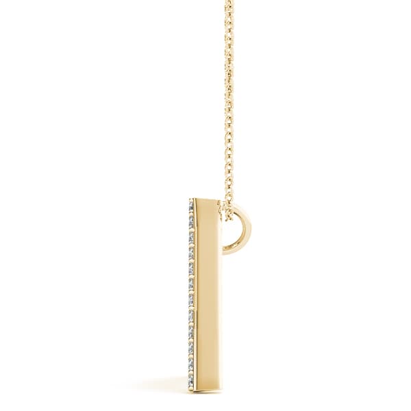 Initial Letter Q Pendants (0.16 ct. tw.), Side view in yellow gold