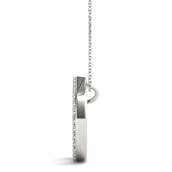 Initial Letter Q Pendants (0.17 ct. tw.), Side view in white gold or platinum