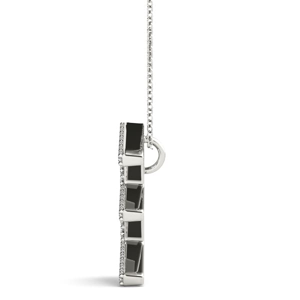 Initial Letter Q Pendants (0.17 ct. tw.), Side view in white gold or platinum