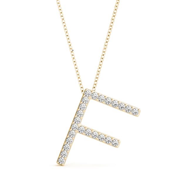 Initial Letter Q Pendants (1/8 ct. tw.), Front view in yellow gold