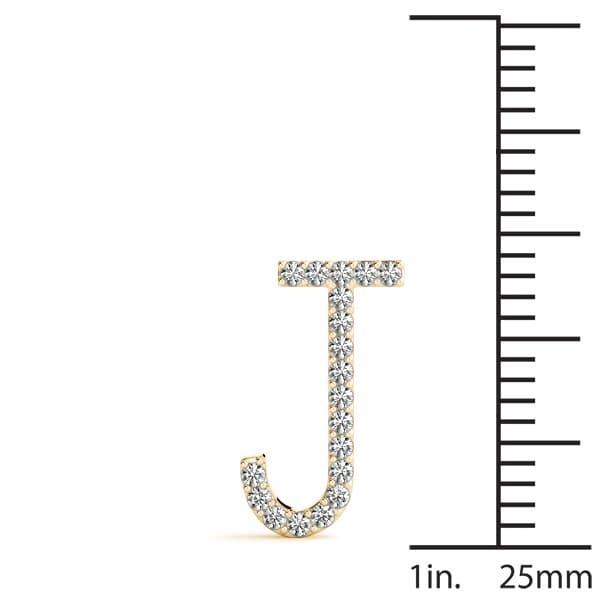 Initial Letter Q Pendants (1/8 ct. tw.), On hand view in yellow gold