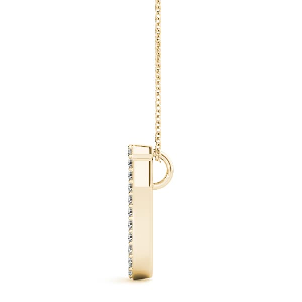 Initial Letter Q Pendants (1/8 ct. tw.), Side view in yellow gold