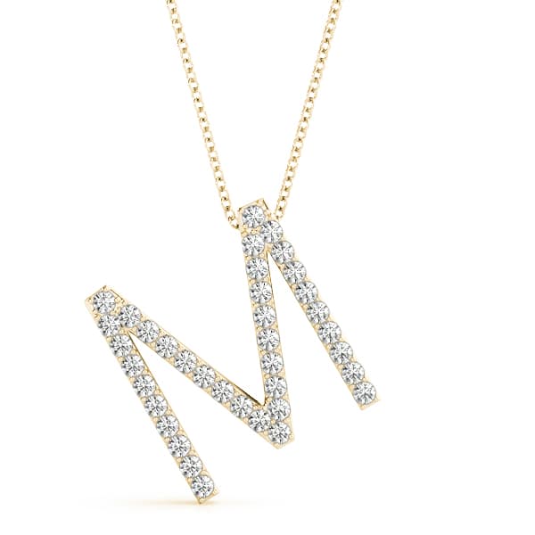 Initial Letter Q Pendants (0.18 ct. tw.), Front view in yellow gold