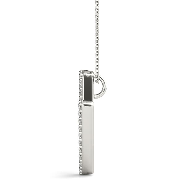 Initial Letter Q Pendants (0.18 ct. tw.), Side view in white gold or platinum