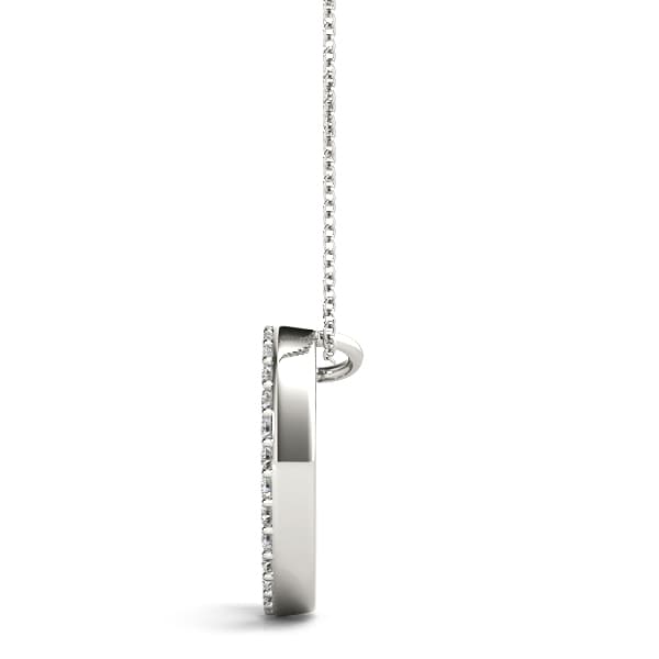 Initial Letter Q Pendants (0.17 ct. tw.), Side view in white gold or platinum