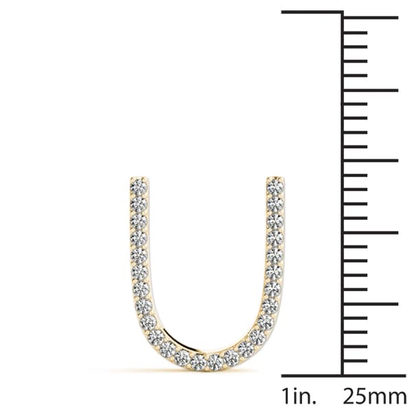 Initial Letter Q Pendants (0.16 ct. tw.), On hand view in yellow gold