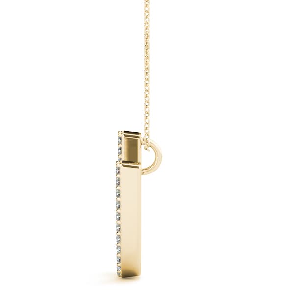 Initial Letter Q Pendants (0.16 ct. tw.), Side view in yellow gold